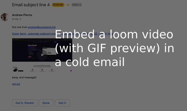 How to embed a loom video in your cold email (with gif thumbnail)